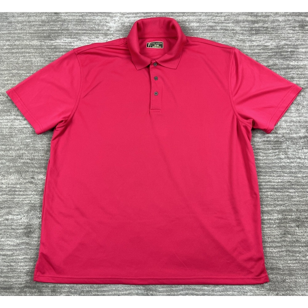 Fairway Outfitters Polo Shirt Mens XXL Pink Short Sleeve Performance Golf Top
